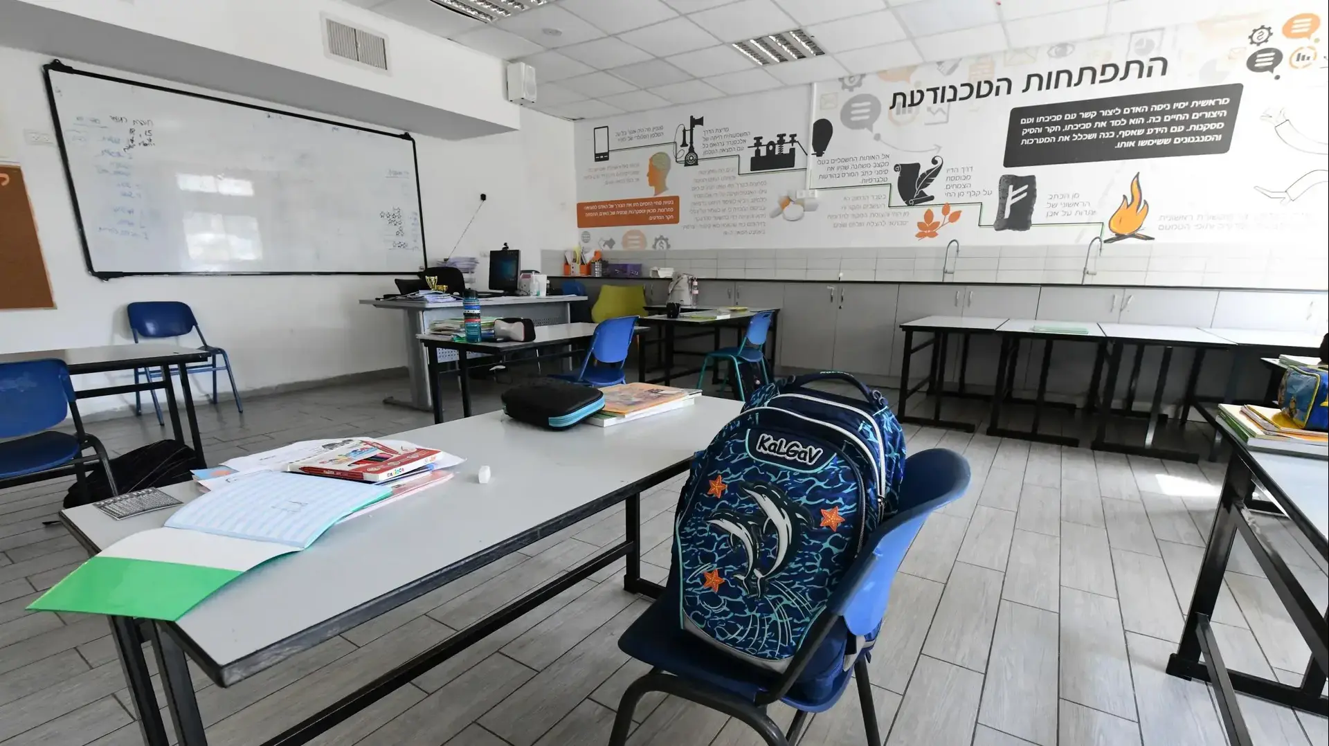 הכנות בבית הספר "יסוד המעלה" לקראת החזרה ללימודים אחרי הסגר, ראשון לציון, 26 באוקטובר 2020
