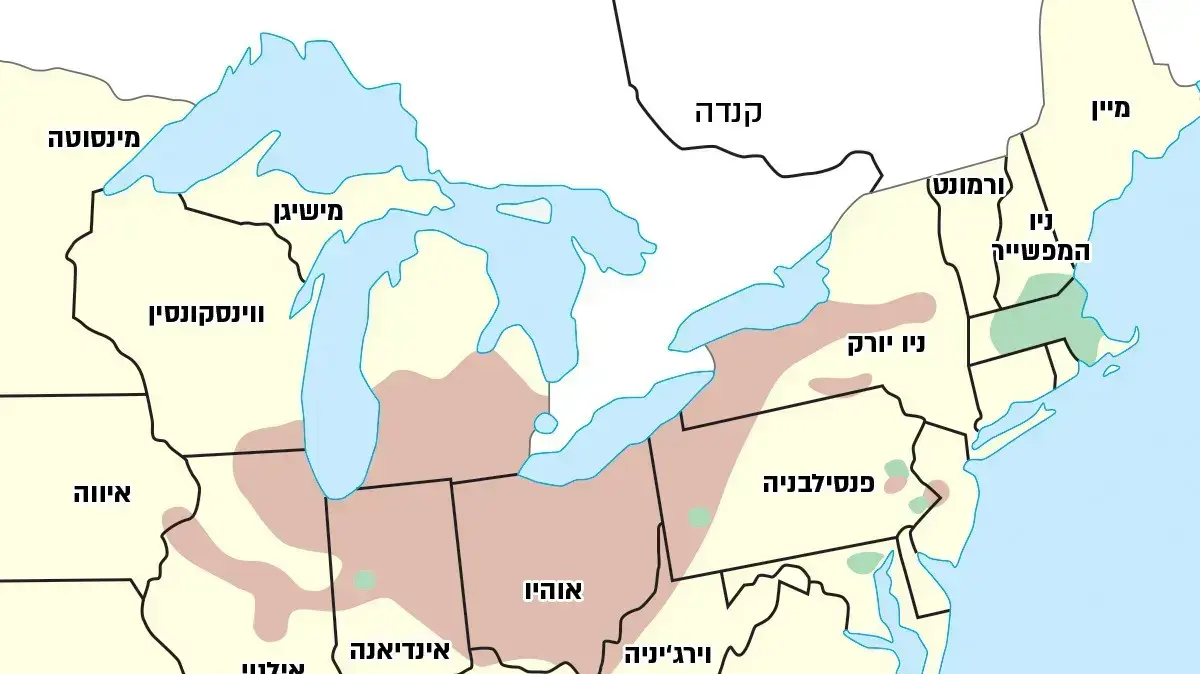 מפה של מדינות חגורת החלודה מפה של מדינות חגורת החלודה