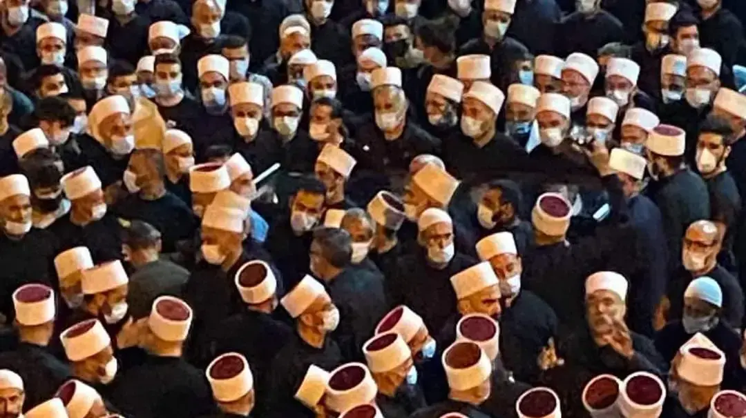 טקס הלוויה של השיח הדרוזי אבו זאין אלדין חסן חלבי שנחטף מבית החולים זיו בצפת. 31 באוקטובר 2020