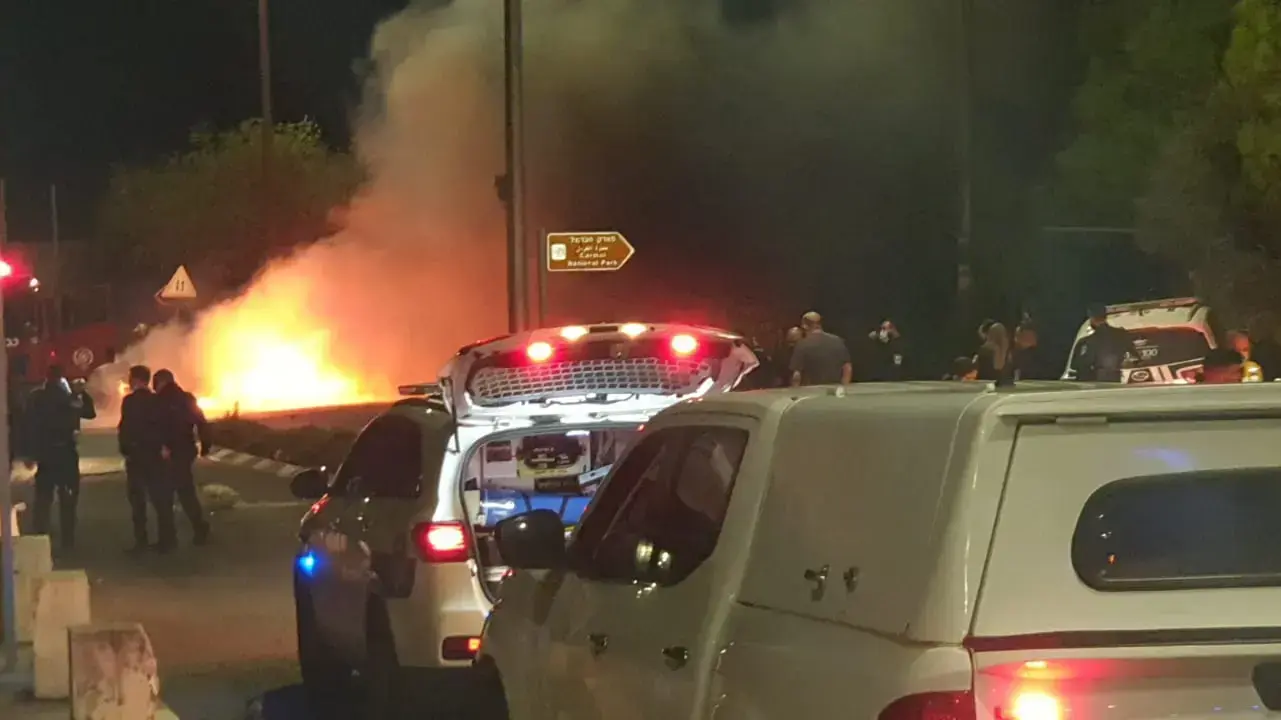 זירת תאונת דרכים בחיפה, 7 בנובמבר 2020 זירת תאונת דרכים בחיפה, 7 בנובמבר 2020