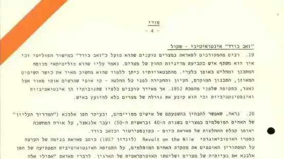 המסמך שחובר בישראל ערב ביקורו של נשיא מצרים אנואר סאדאת - ספטמבר 1979 המסמך שחובר בישראל ערב ביקורו של נשיא מצרים אנואר סאדאת - ספטמבר 1979