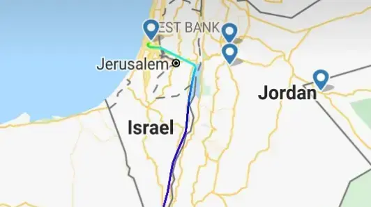 מסלול הטיסה של הפגישה החשאית של נתניהו ופומפאו עם בן סלמאן בריאד, ערב הסעודית מסלול הטיסה של הפגישה החשאית של נתניהו ופומפאו עם בן סלמאן בריאד, ערב הסעודית