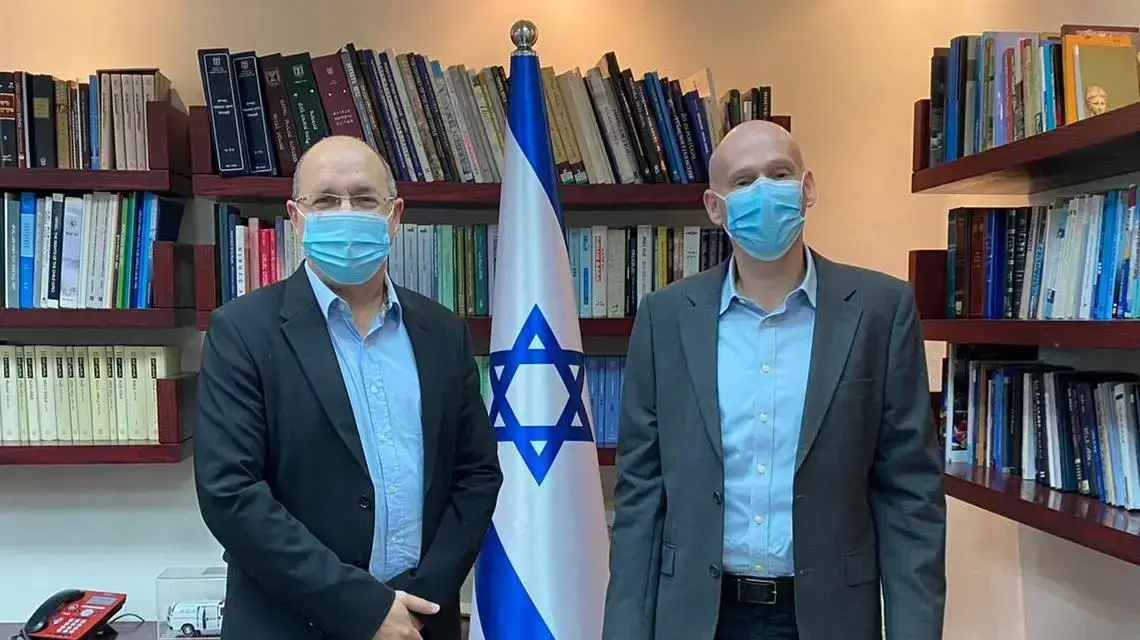 שר המשפטים אבי ניסנקורן נפגש עם פרקליט המדינה המיועד עו"ד עמית איסמן, 1 בדצמבר 2020