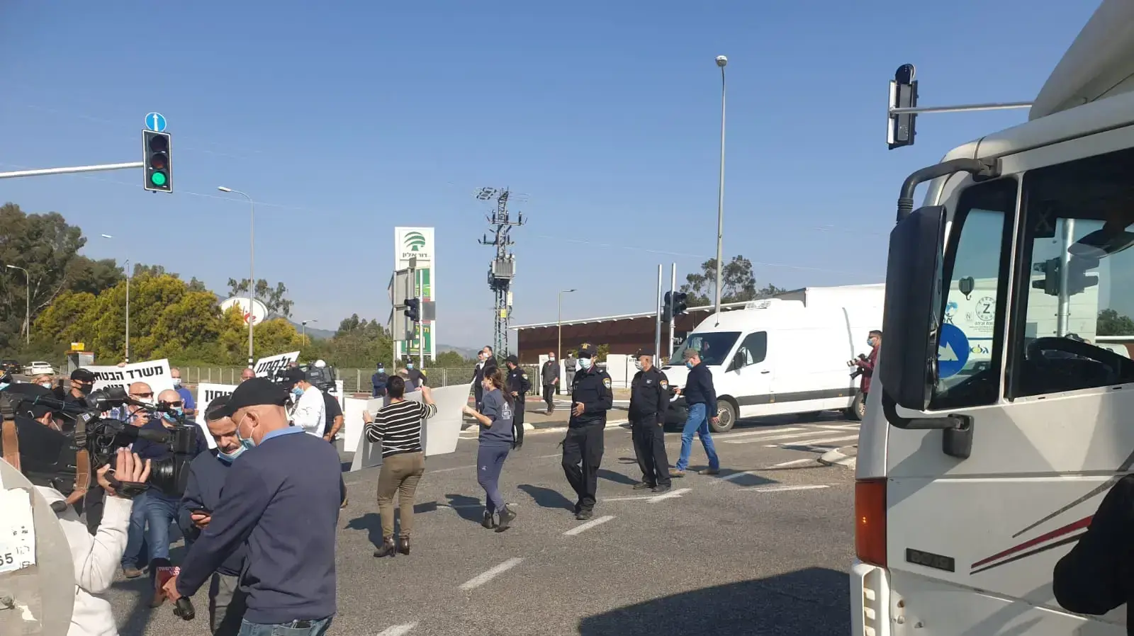 הפגנת עובדי מאפית מרחבית, קריית שמונה, 30 בנובמבר 2020