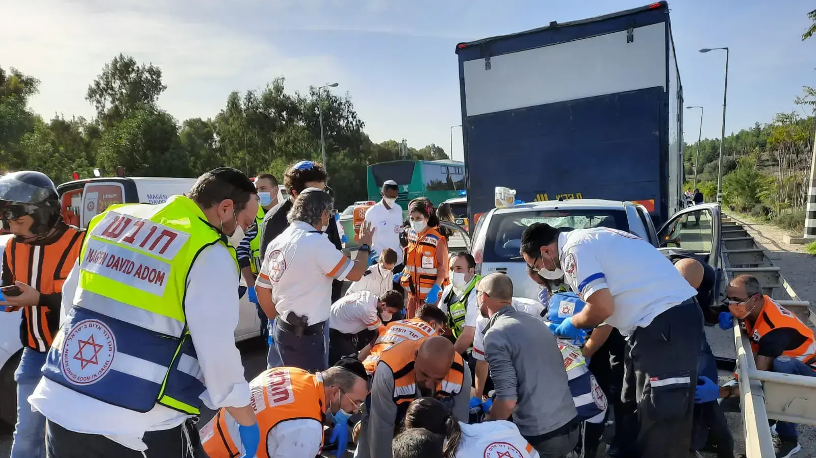 זירת התאונה בכביש 1
11 בדצמבר 2020 זירת התאונה בכביש 1
11 בדצמבר 2020