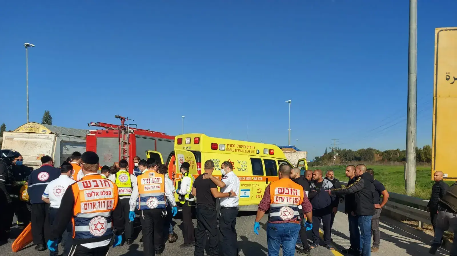 זירת התאונה בכביש 6 סמוך למחלף נחשונים לכיוון צפון. 28 בדצמבר 2020 זירת התאונה בכביש 6 סמוך למחלף נחשונים לכיוון צפון. 28 בדצמבר 2020
