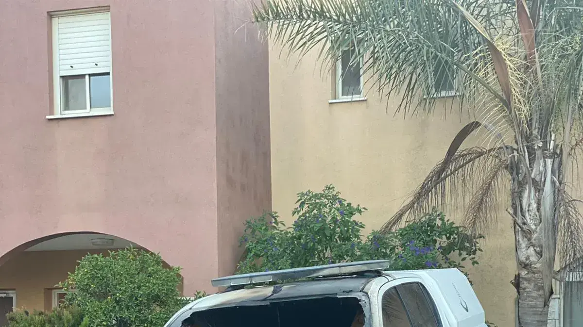 רכב מג"ב שהוצת בצפת. 1 בינואר 2021 רכב מג"ב שהוצת בצפת. 1 בינואר 2021