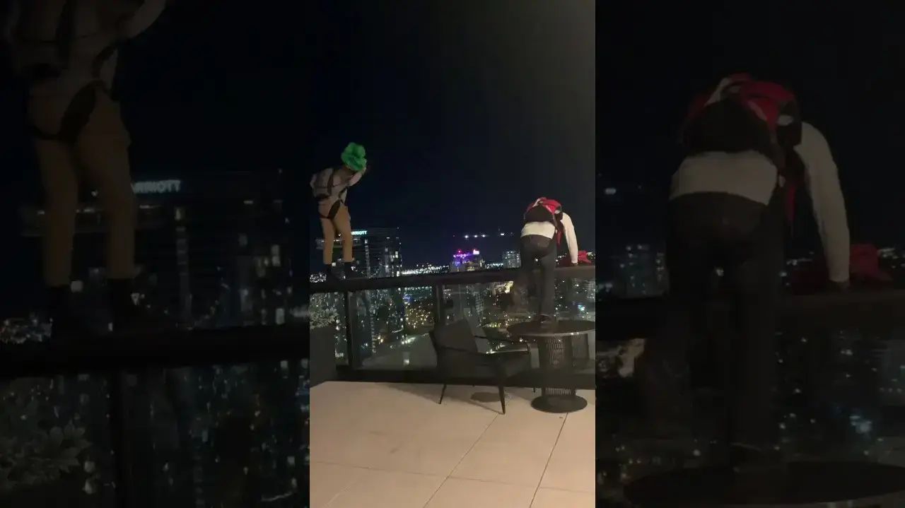 צניחה חופשית מגג בניין