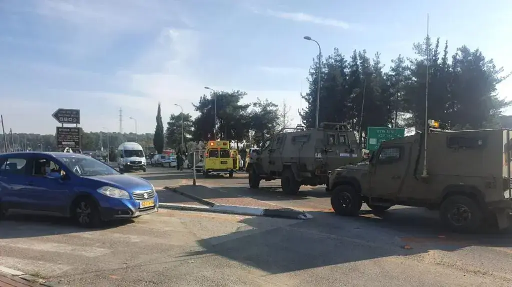 זירת סיכול פיגוע הדקירה בצומת גוש עציון 5 בינואר 2021 