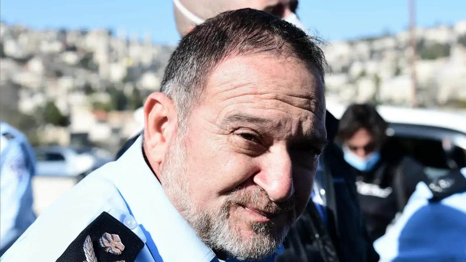 ביקור שוטרים במחסום חמד. השר אמיר אוחנה וממלא מקום המפכ״ל, יעקב קובי שבתאי, 8 בינואר 2021 ביקור שוטרים במחסום חמד. השר אמיר אוחנה וממלא מקום המפכ״ל, יעקב קובי שבתאי, 8 בינואר 2021
