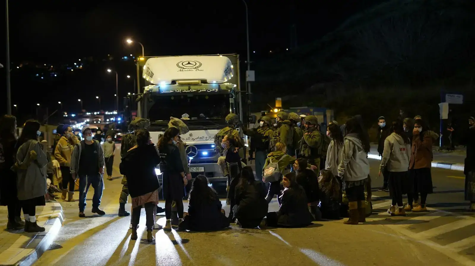הפגנה על מות אהוביה סנדק בצומת קדומים. 9 בינואר 2021 הפגנה על מות אהוביה סנדק בצומת קדומים. 9 בינואר 2021