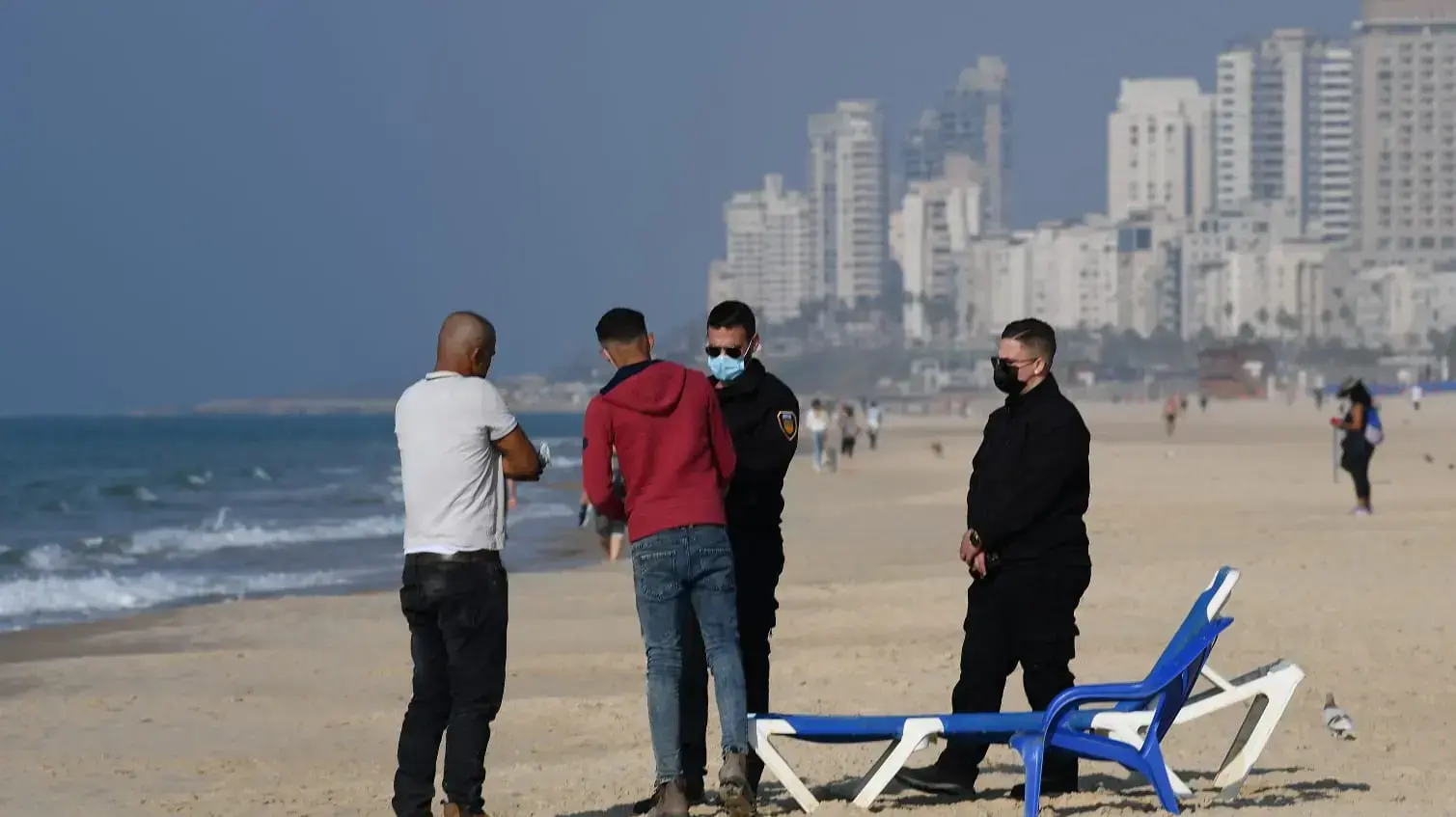 אכיפה חוף ראשון לציון, 10 בינואר 2021 אכיפה חוף ראשון לציון, 10 בינואר 2021