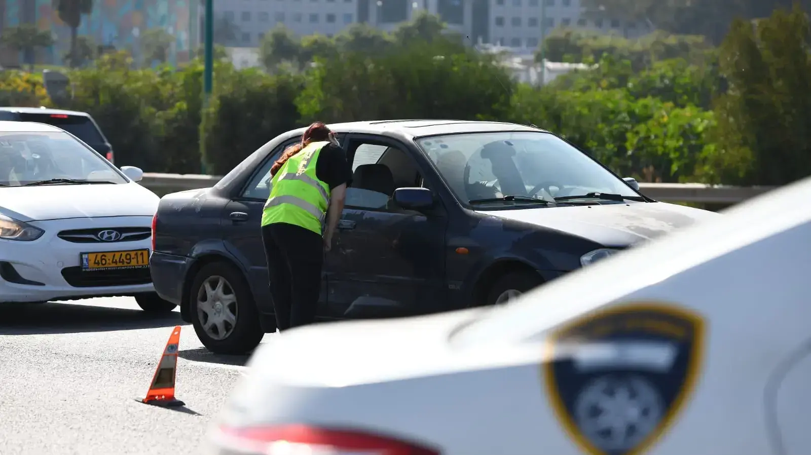 מחסום משטרתי בפתח תקוה יציאה צפוני מאם המושבות, 11 בינואר 2021 מחסום משטרתי בפתח תקוה יציאה צפוני מאם המושבות, 11 בינואר 2021