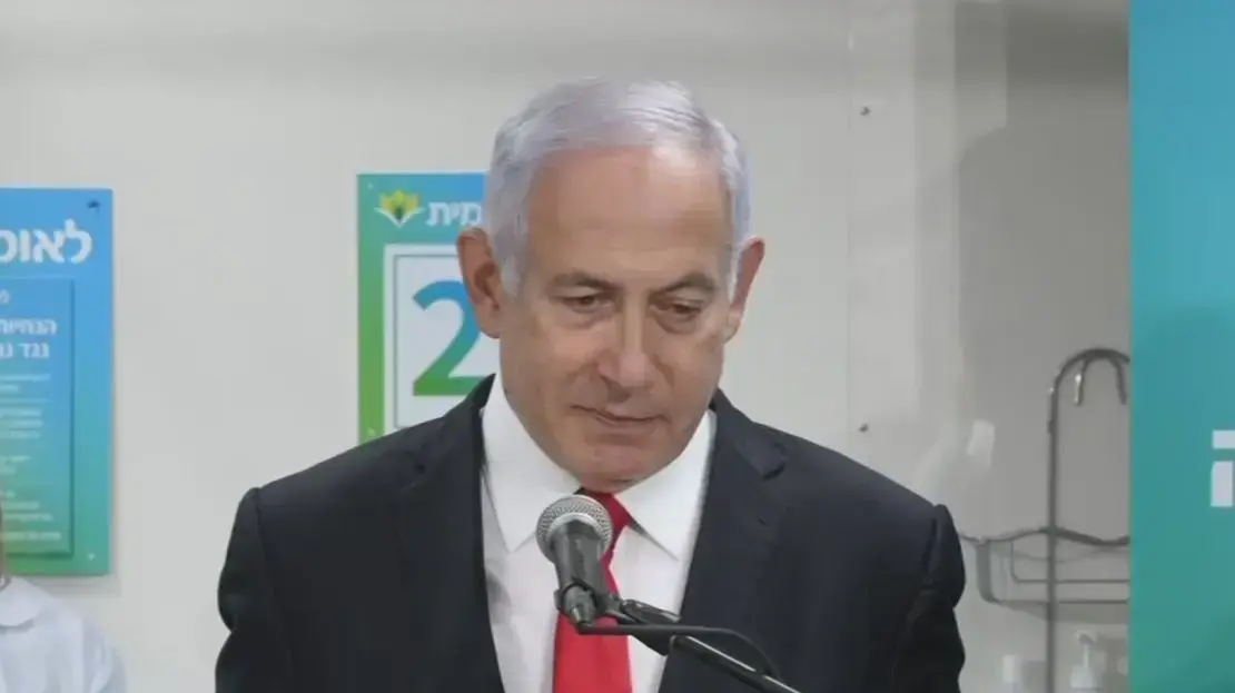 ראש הממשלה, בנימין נתניהו  במהלך ביקור בקופת החולים ׳לאומית׳ באשדוד 12 בינואר 2021 
