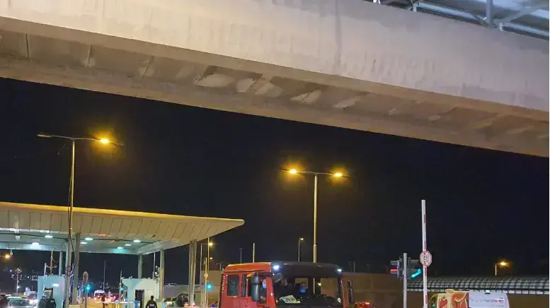 זירת ניסיון הפיגוע במחסום קלנדיה 12 בינואר 2020