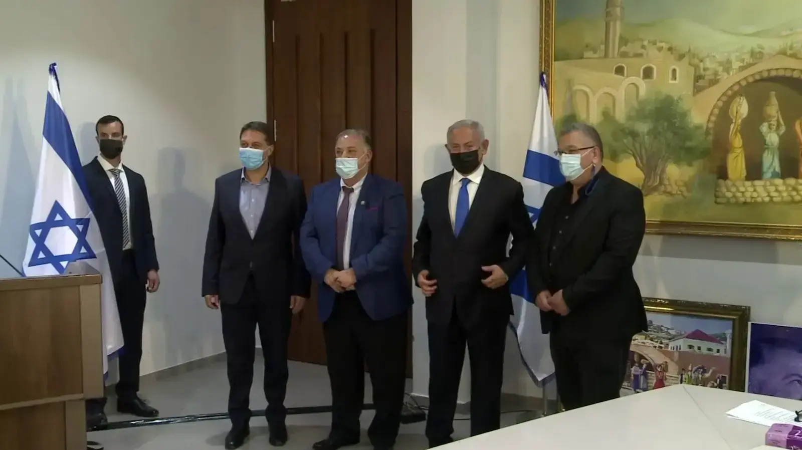 ראש הממשלה, בנימין נתניהו בהצהרה לתקשורת בעיריית נצרת, 13 בינואר 2021 ראש הממשלה, בנימין נתניהו בהצהרה לתקשורת בעיריית נצרת, 13 בינואר 2021