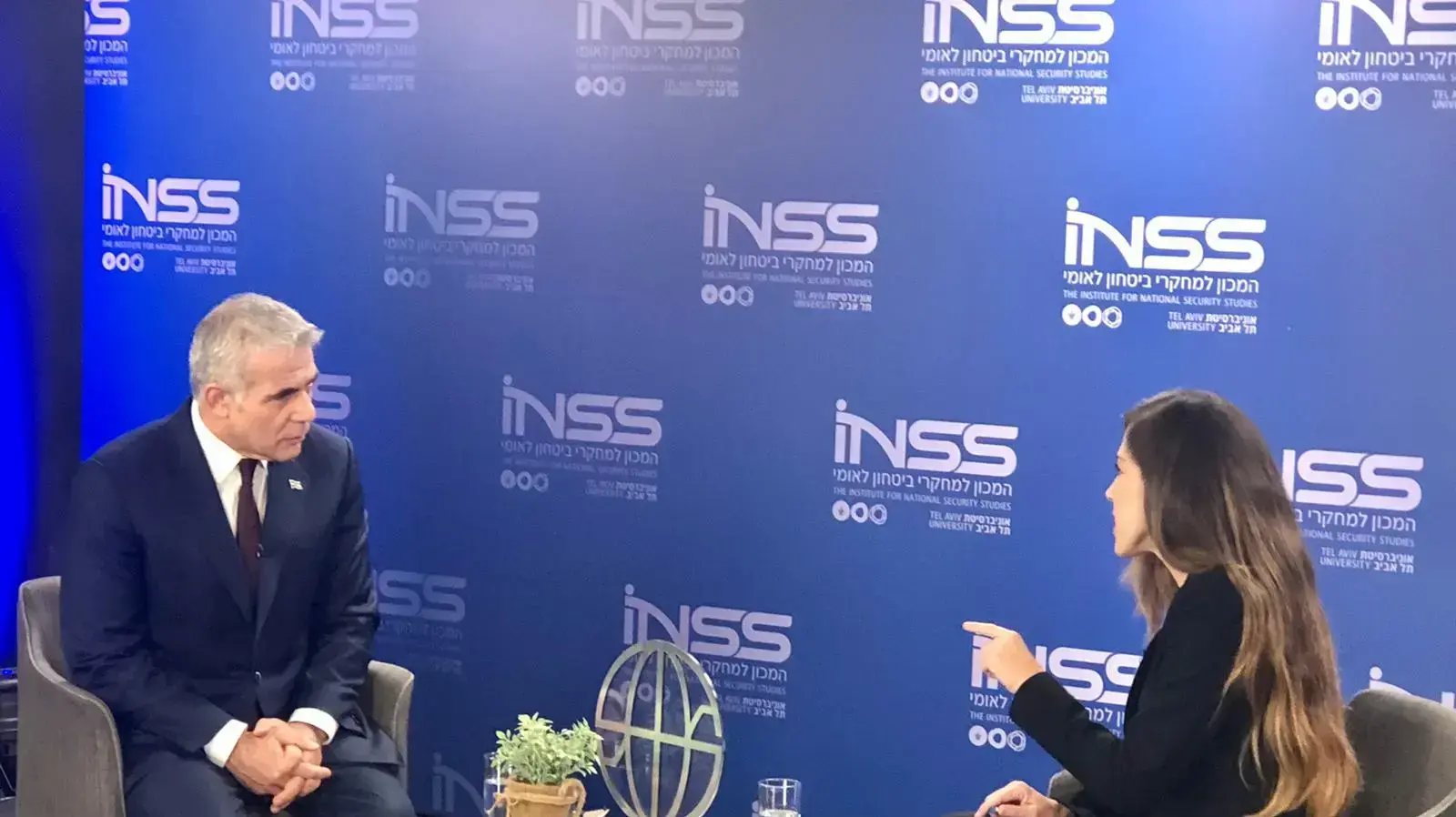 כנס INSS | ריאיון של טל שלו עם יו"ר יש עתיד, יאיר לפיד 28 בינואר 2021 