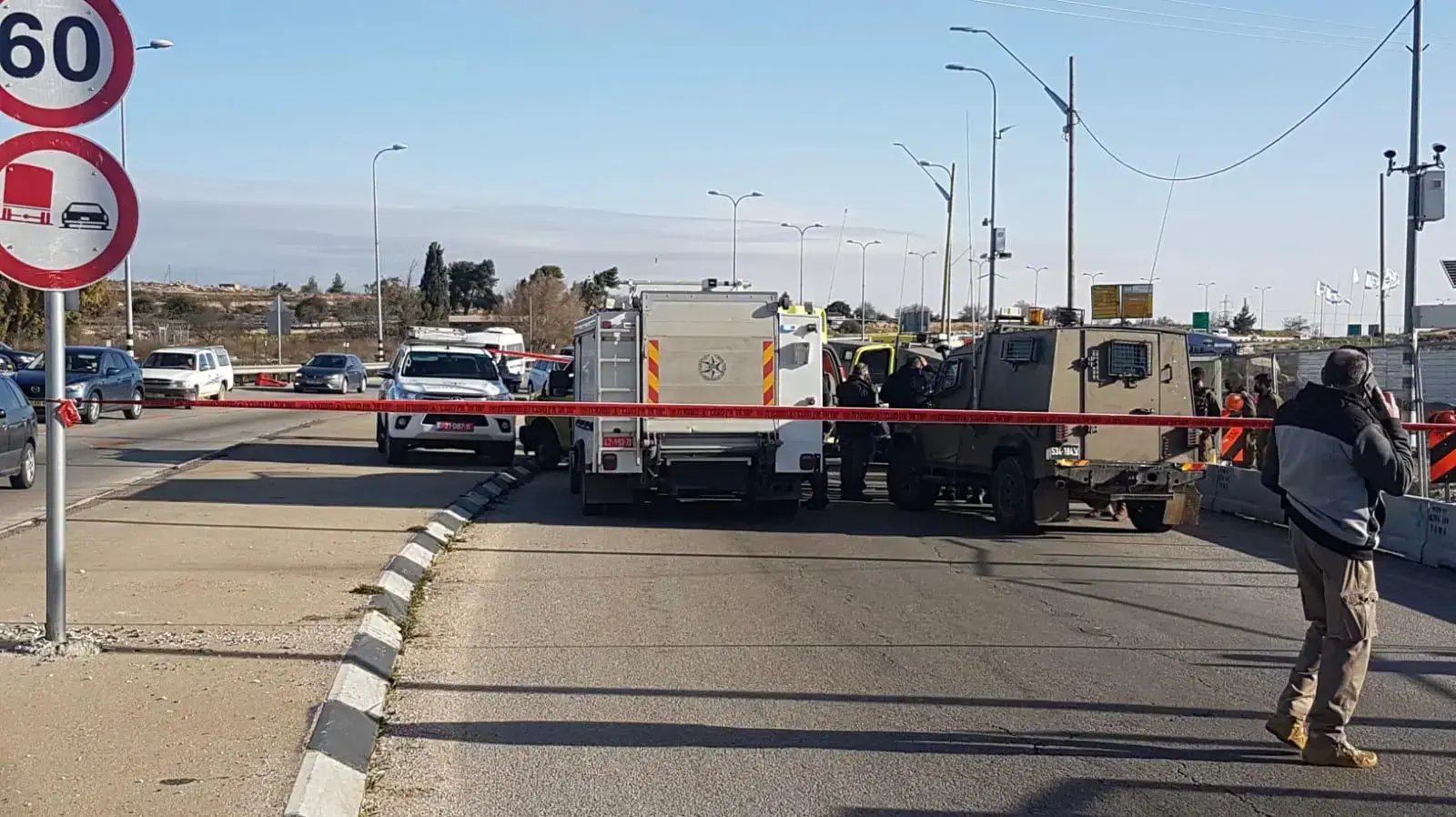 זירת ניסיון פיגוע דקירה בגוש עציון 31 בינואר 2021 זירת ניסיון פיגוע דקירה בגוש עציון 31 בינואר 2021