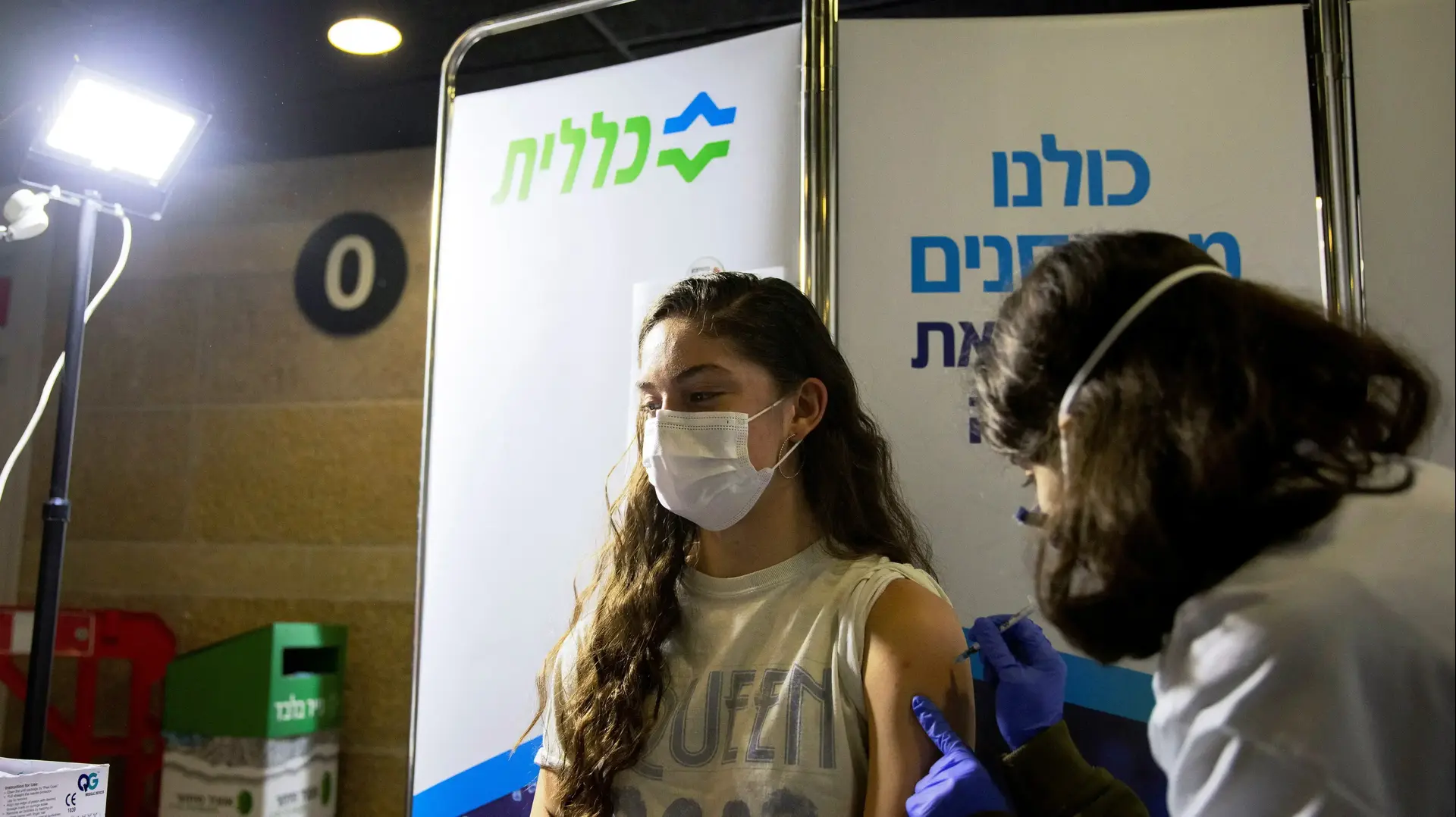 מתן חיסון נגד קורונה במתחם חיסונים בירושלים. 7 בפברואר 2021 מתן חיסון נגד קורונה במתחם חיסונים בירושלים. 7 בפברואר 2021