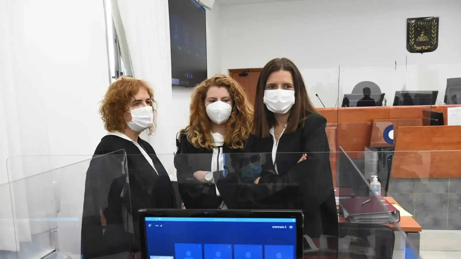 התביעה נערכת לפתיחת משפט נתניהו בבית המשפט המחוזי, ירושלים 8 בפברואר 2021 התביעה נערכת לפתיחת משפט נתניהו בבית המשפט המחוזי, ירושלים 8 בפברואר 2021