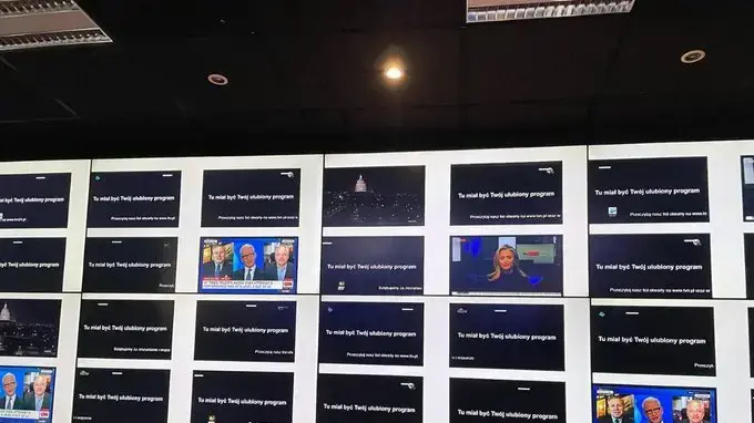 החשכת מסכים של כלי תקשורת בפולין במחאה על הצעה למסות פרסומות בתקשורת, 10 בפברואר 2021 החשכת מסכים של כלי תקשורת בפולין במחאה על הצעה למסות פרסומות בתקשורת, 10 בפברואר 2021
