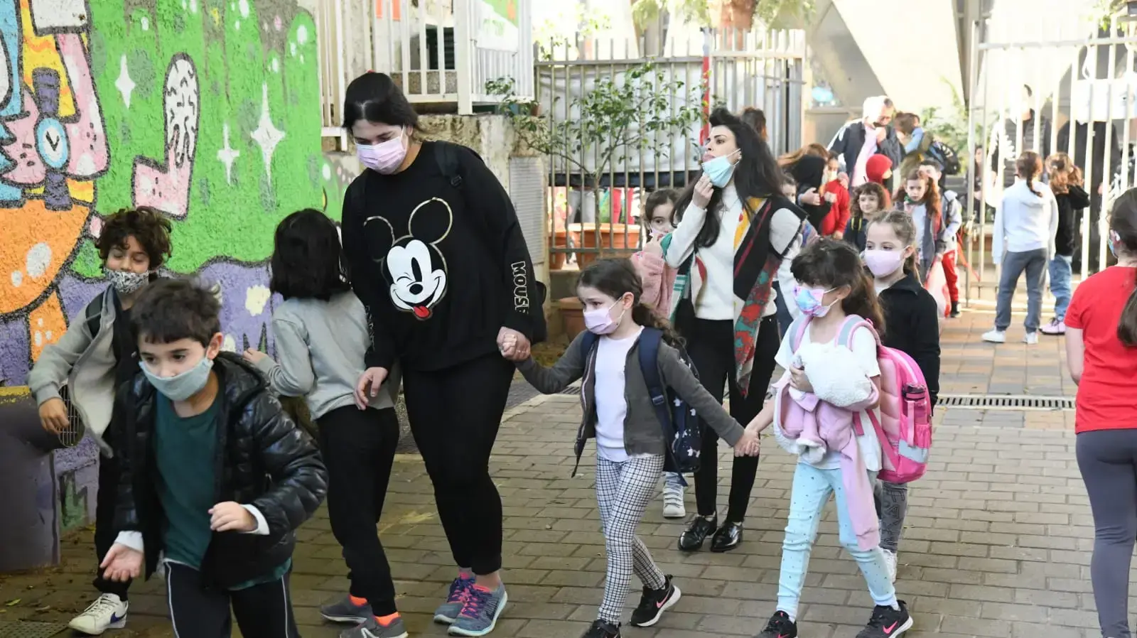 חזרה ללימודים לאחר הסגר השלישי, בי"ס "היובל" בתל אביב, 11 בפברואר 2021