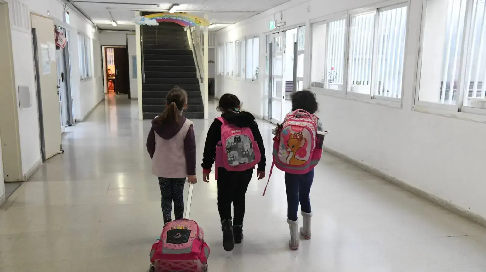 חזרה ללימודים לאחר הסגר השלישי, בי"ס "היובל" בתל אביב, 11 בפברואר 2021
