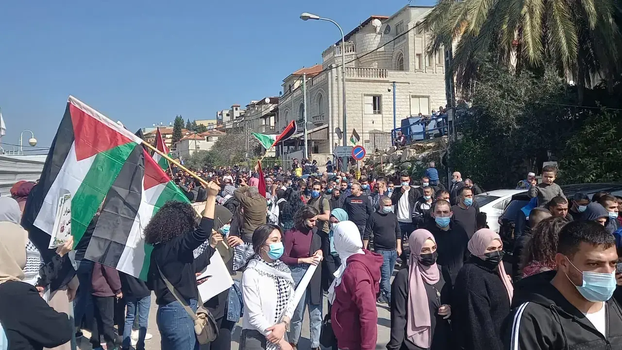 מאות מפגינים נגד המשטרה באום אל-פחם, 12 בפברואר 2021 מאות מפגינים נגד המשטרה באום אל-פחם, 12 בפברואר 2021