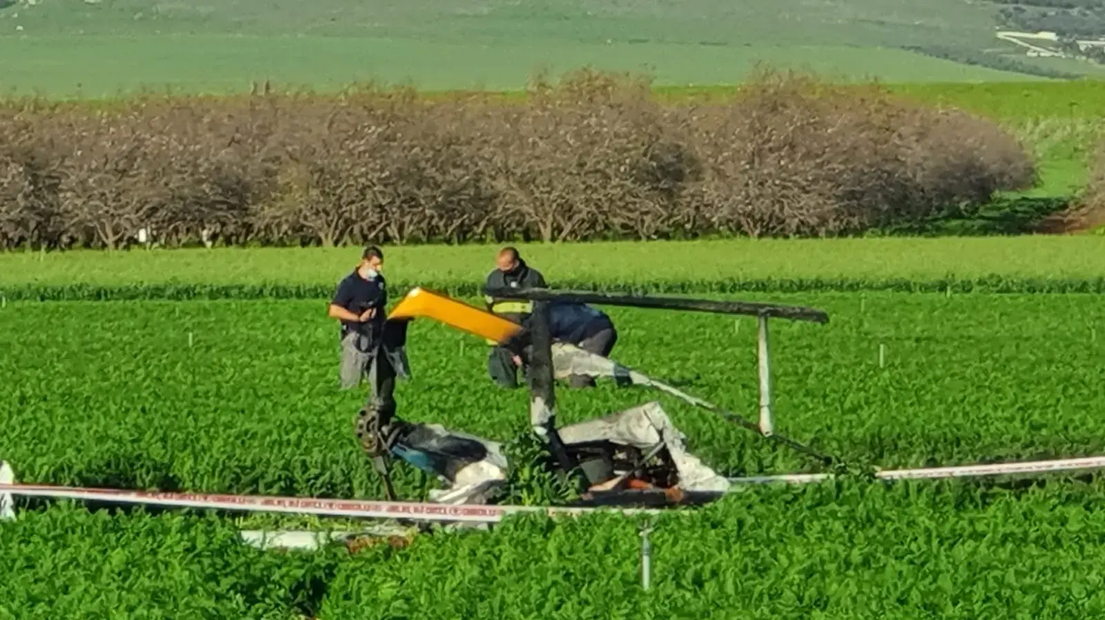 המסוק שהתרסק סמוך לעפולה. 13 בפברואר 2021 המסוק שהתרסק סמוך לעפולה. 13 בפברואר 2021