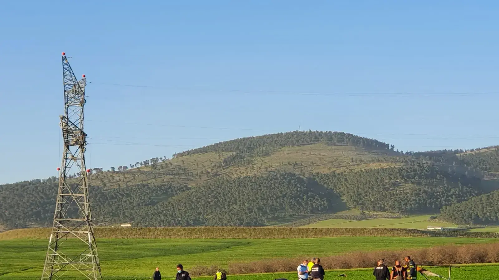 קו מתח מזירת תאונת המסוק