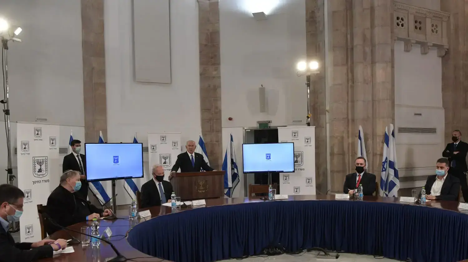 רה"מ נתניהו במהלך הצהרה לתקשורת 28 בפברואר 2021 רה"מ נתניהו במהלך הצהרה לתקשורת 28 בפברואר 2021