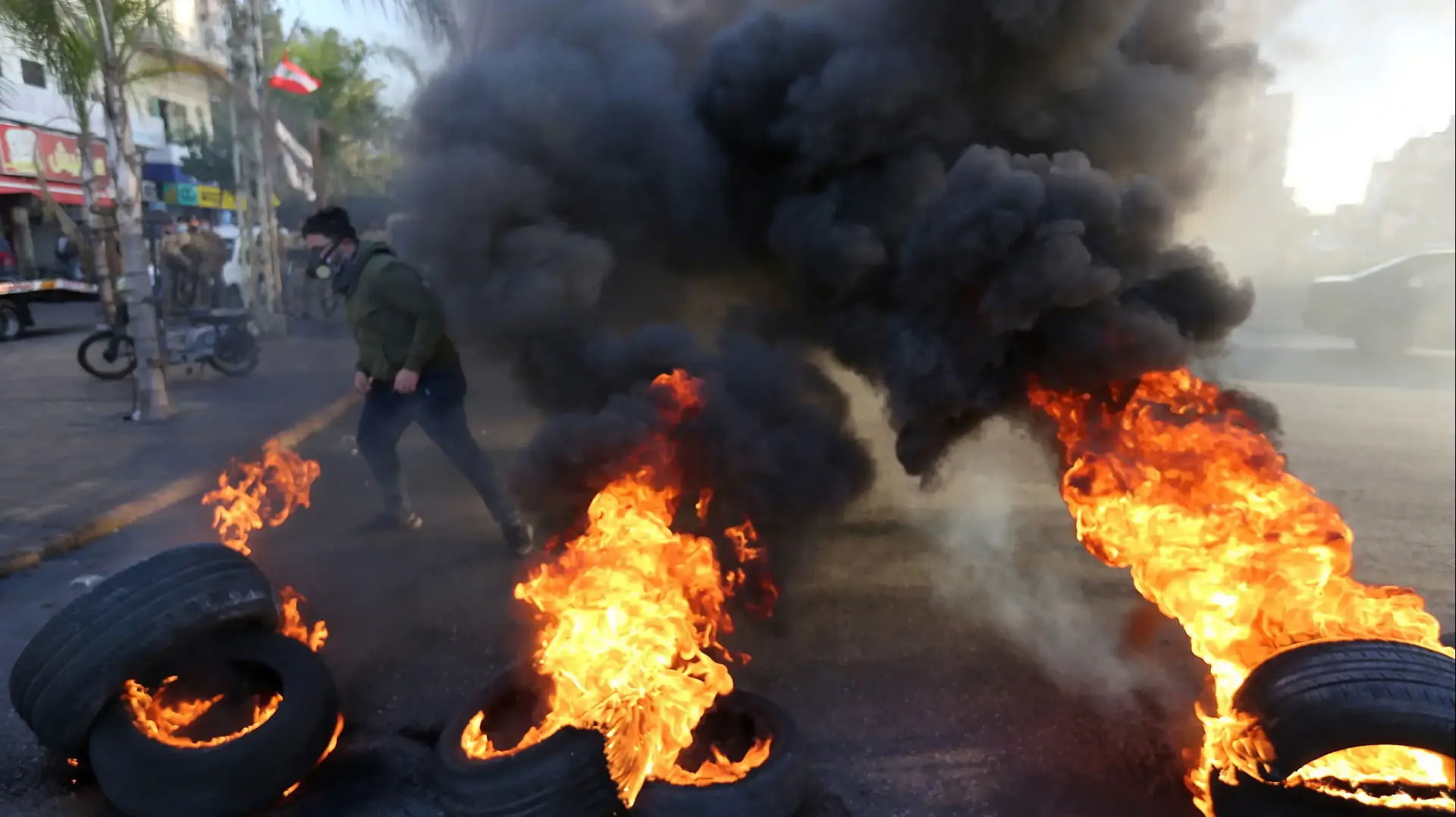 הפגנה נגד הממשל הלבנוני בצידון בעקבות המשבר הכלכלי 6 במרץ 2021 