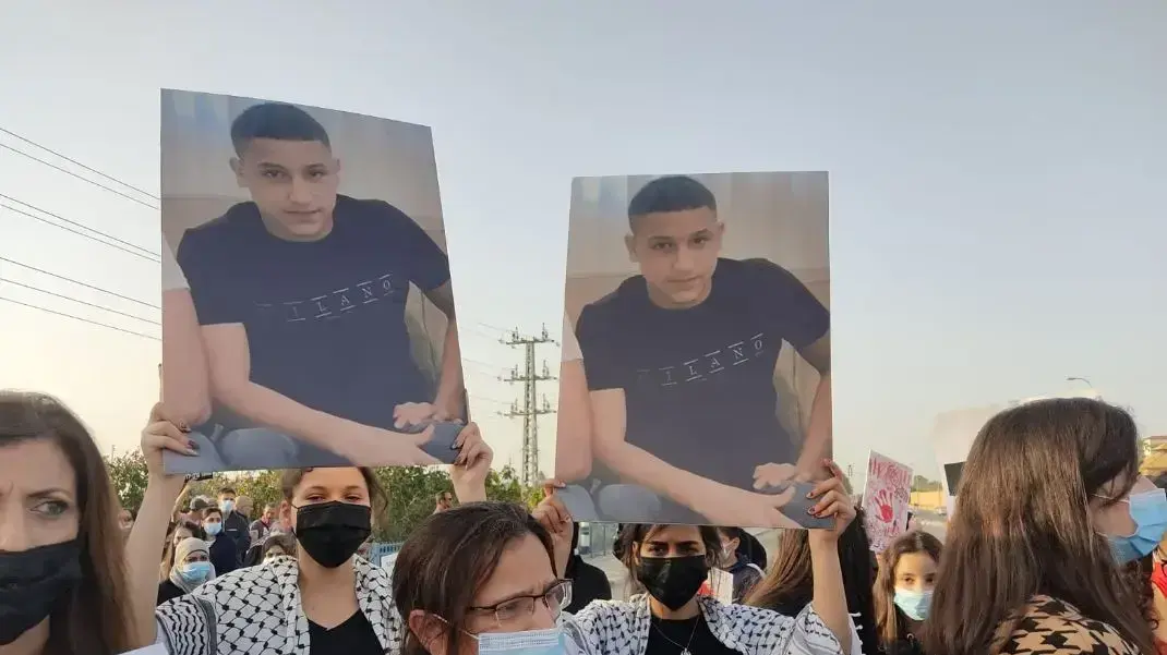 הפגנת מחאה בג'לג'וליה במחאה על רצח נער בן 15, 10 במרץ 2021 הפגנת מחאה בג'לג'וליה במחאה על רצח נער בן 15, 10 במרץ 2021