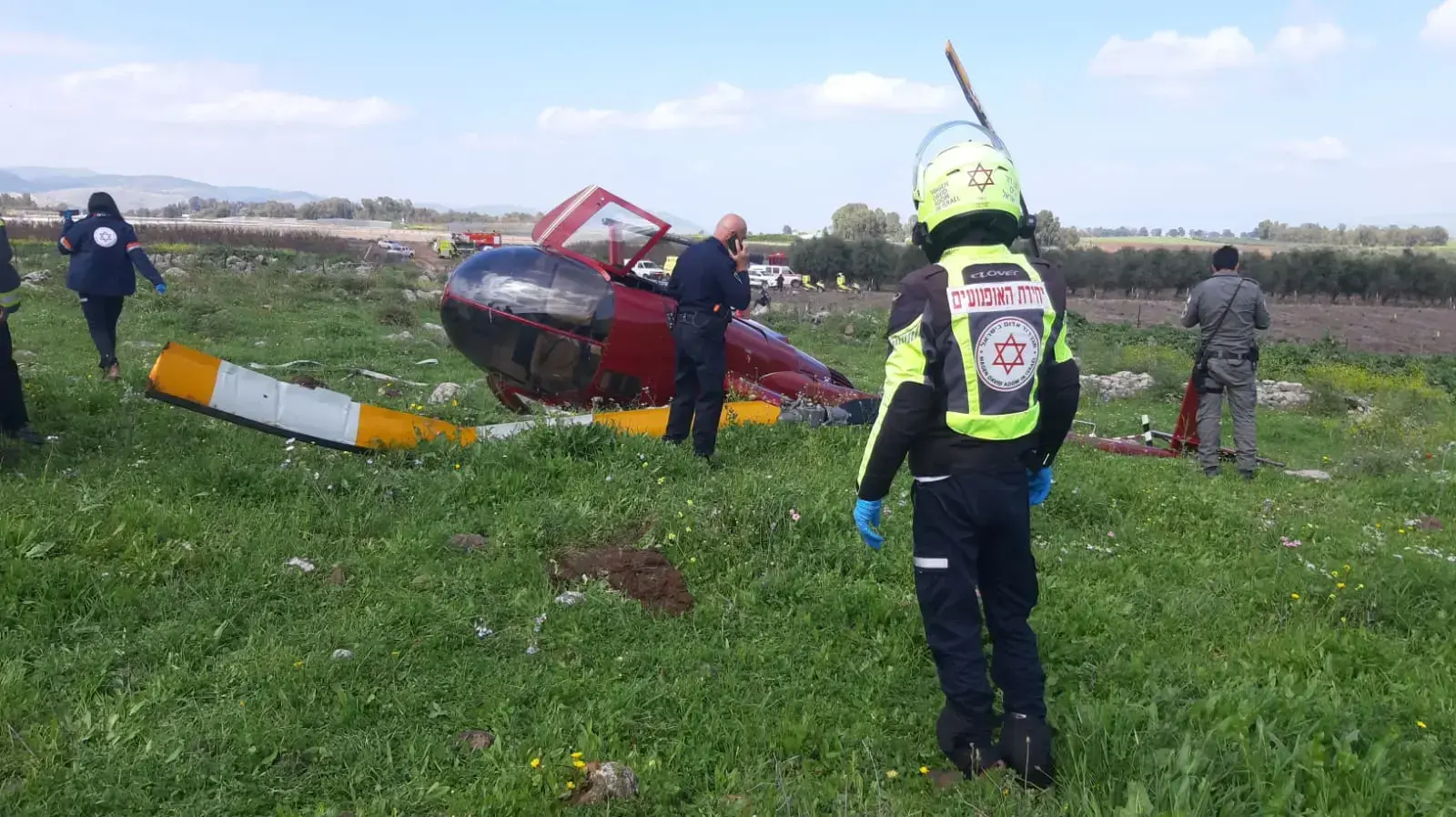 מסוק התרסק בשטח פתוח סמוך לטובא זנגרייה, 4 בני אדם נפצעו קל. 13 במרץ 2021
