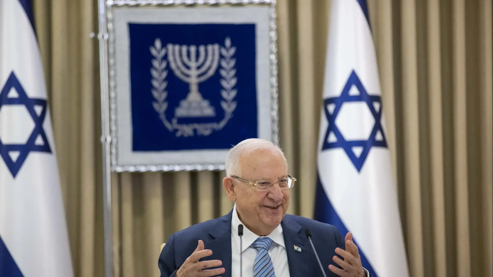 נשיא המדינה ראובן ריבלין בסבב הממלצות להקמת ממשלה, בית הנשיא ירושלים, 5 באפריל 2021 נשיא המדינה ראובן ריבלין בסבב הממלצות להקמת ממשלה, בית הנשיא ירושלים, 5 באפריל 2021