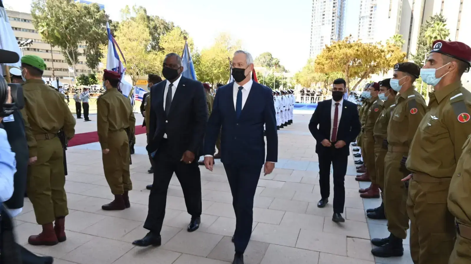 ביקור מזכיר ההגנה האמריקאי, לויד אוסטין, בקריה בתל אביב, 11 באפריל 2021 ביקור מזכיר ההגנה האמריקאי, לויד אוסטין, בקריה בתל אביב, 11 באפריל 2021