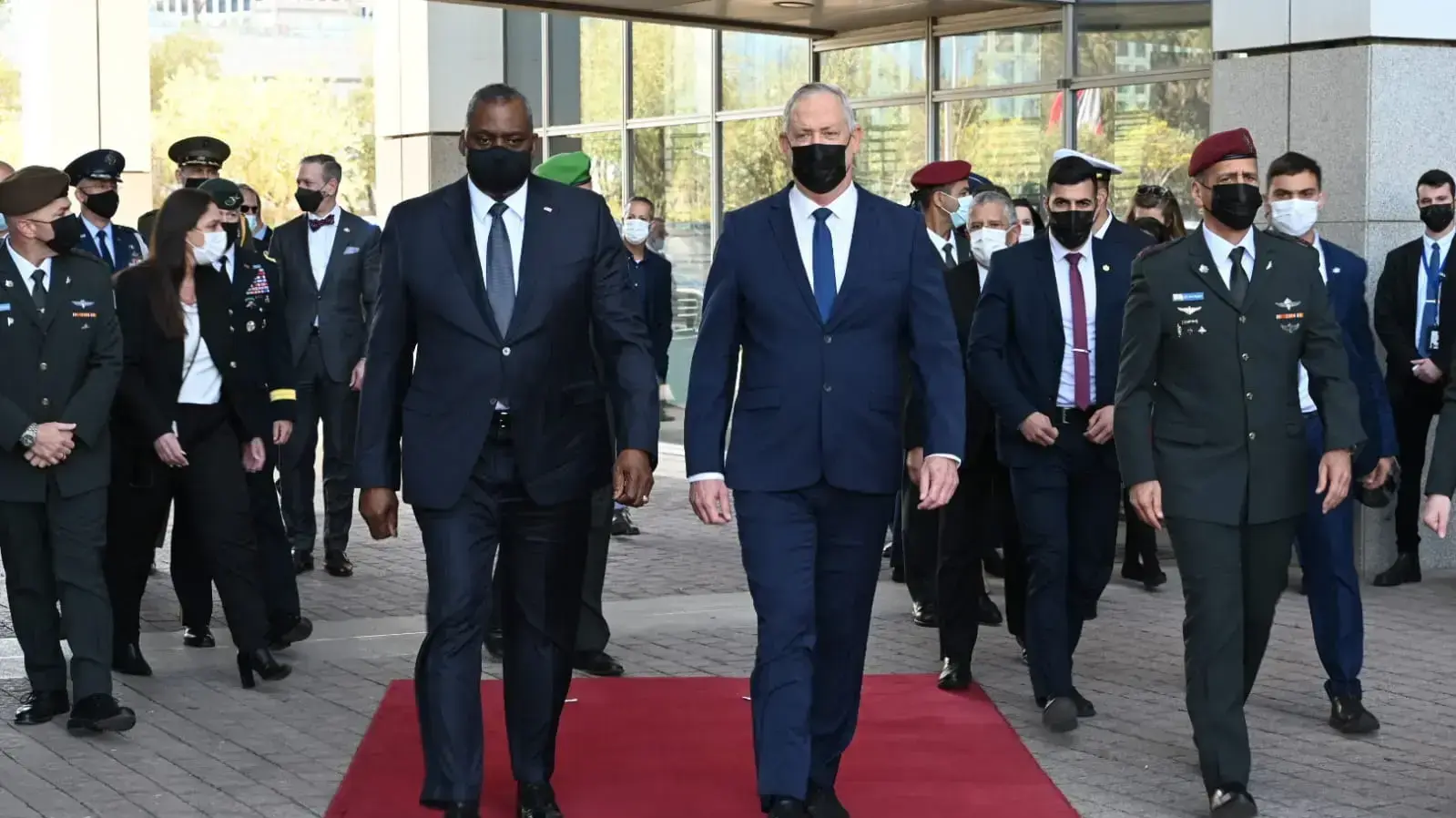 ביקור מזכיר ההגנה האמריקאי, לויד אוסטין, בקריה בתל אביב, 11 באפריל 2021 ביקור מזכיר ההגנה האמריקאי, לויד אוסטין, בקריה בתל אביב, 11 באפריל 2021