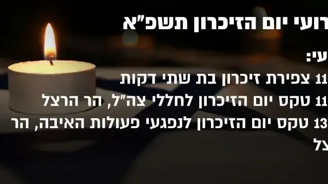 לו"ז יום הזיכרון לחללי מערכות ישראל ונפגעי פעולות איבה 2021 לו"ז יום הזיכרון לחללי מערכות ישראל ונפגעי פעולות איבה 2021