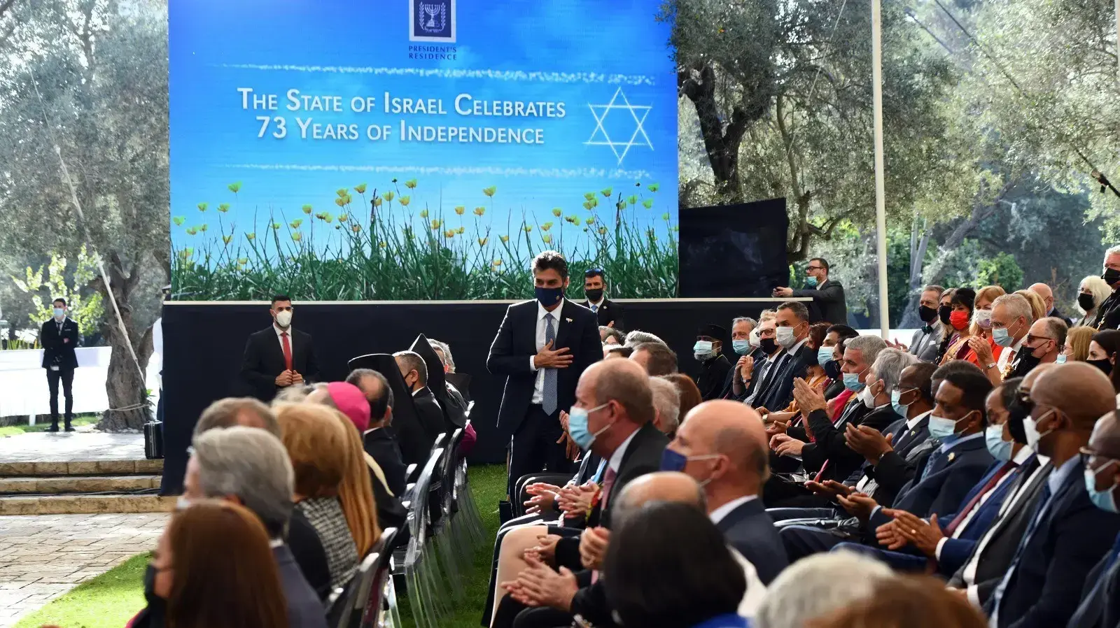 נשיא המדינה ראובן ריבלין אירח את קבלת הפנים המסורתית לנציגי הסגל הדיפלומטי והקונסולרי המוצבים בארץ. 15 באפריל 2021 נשיא המדינה ראובן ריבלין אירח את קבלת הפנים המסורתית לנציגי הסגל הדיפלומטי והקונסולרי המוצבים בארץ. 15 באפריל 2021