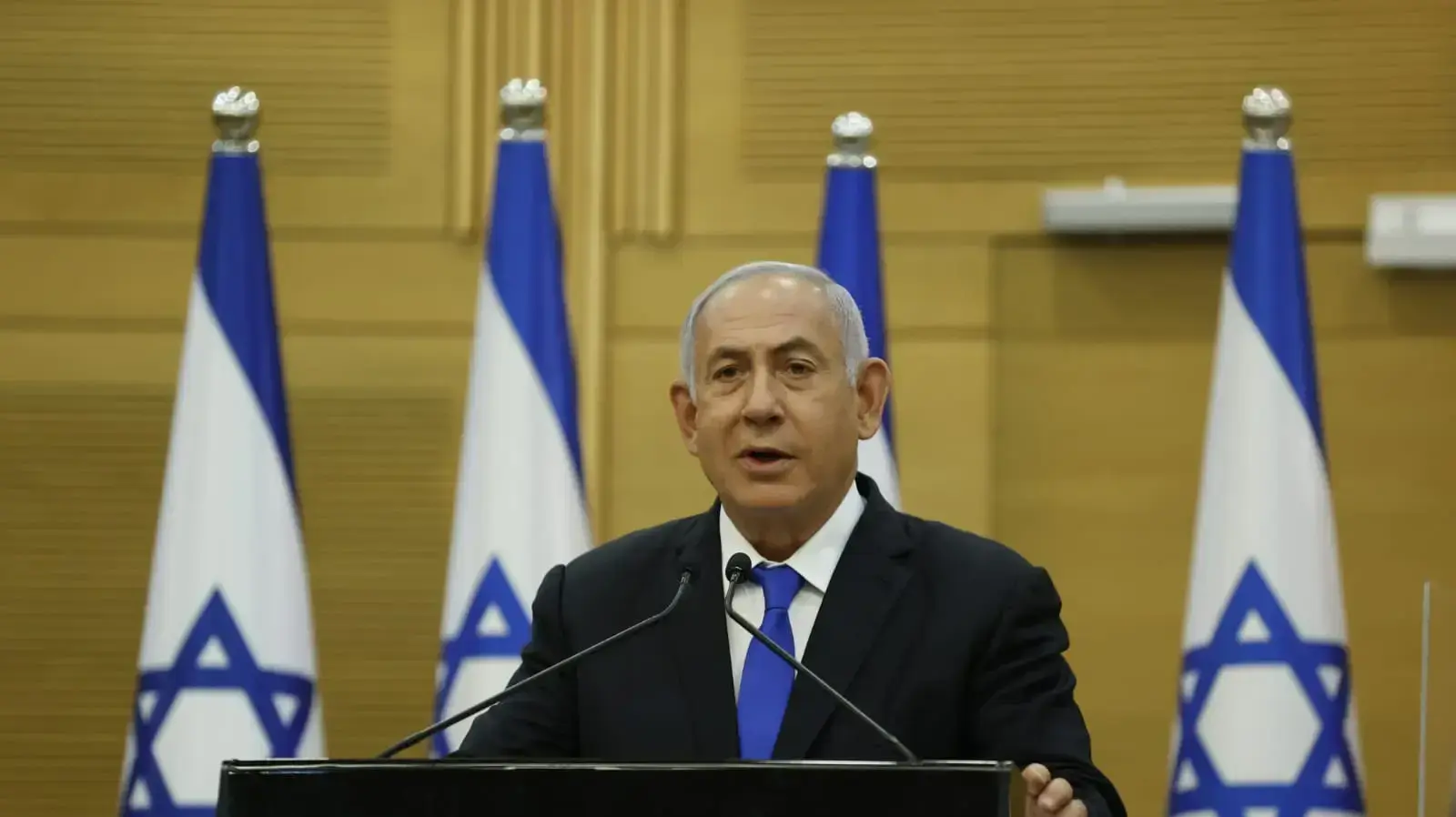רה"מ, בנימין נתניהו במהלך הצהרה לתקשורת בכנסת 21 באפריל 2021 רה"מ, בנימין נתניהו במהלך הצהרה לתקשורת בכנסת 21 באפריל 2021