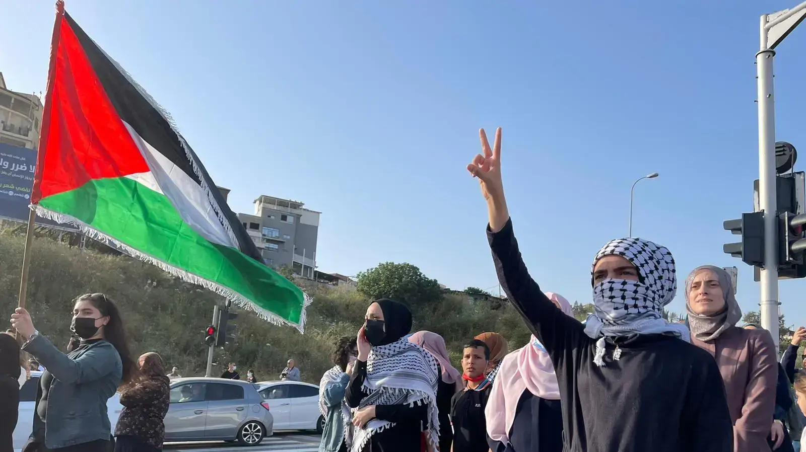 הפגנת מחאה על האירועים בירושלים, אום אל-פחם, 24 באפריל 2021 הפגנת מחאה על האירועים בירושלים, אום אל-פחם, 24 באפריל 2021