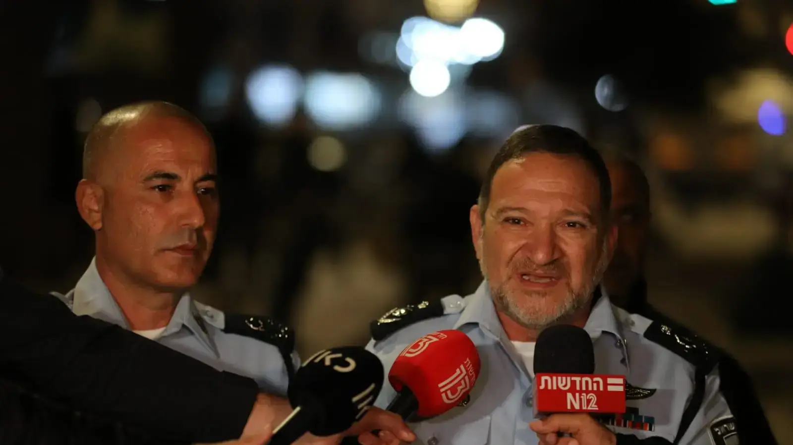 מפכ"ל המשטרה קובי שבתאי וניצב דורון תורג'מן מפקד מחוז ירושלים על האירועים בעיר העתיקה, שער שכם, ירושלים, 24 באפריל 2021