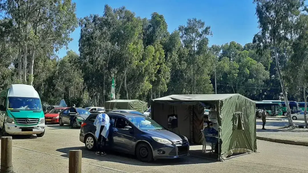 מתחם בדיקות הקורונה באנדרטת הנחל, פרדס חנה מתחם בדיקות הקורונה באנדרטת הנחל, פרדס חנה