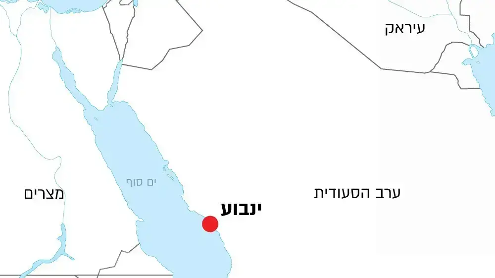 מפה של אזור התקרית לחופי ינבוע, ערב הסעודית מפה של אזור התקרית לחופי ינבוע, ערב הסעודית