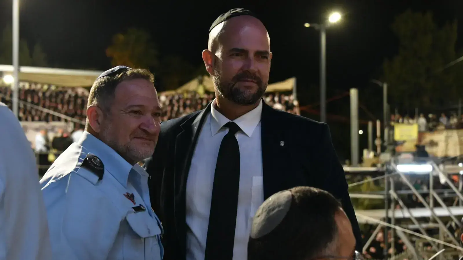 מפכ"ל המשטרה, קובי שבתאי והשר לביטחון פנים אמיר אוחנה במירון 30 באפריל 2021 