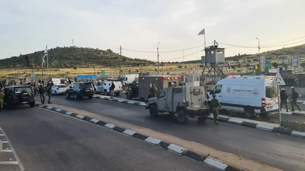זירת פיגוע ירי בצומת תפוח, 2 במאי 2021 זירת פיגוע ירי בצומת תפוח, 2 במאי 2021