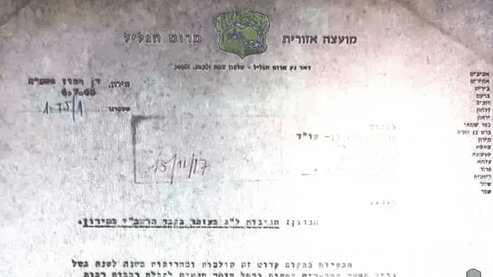 מכתב אזהרה מפני אסון במירון של המועצה האזורית מרום הגליל, 1965 מכתב אזהרה מפני אסון במירון של המועצה האזורית מרום הגליל, 1965