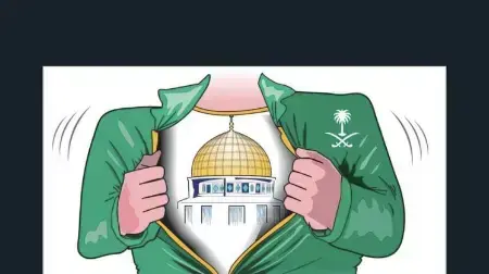 קריקטורה כחלק מההסתה ברשתות החברתיות הפלסטיניות, הר הבית, 9 מאי 2021 קריקטורה כחלק מההסתה ברשתות החברתיות הפלסטיניות, הר הבית, 9 מאי 2021