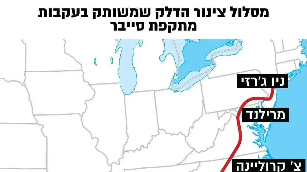 מסלול צינור הדלק שמושתק בעקבות מתקפת סייבר מסלול צינור הדלק שמושתק בעקבות מתקפת סייבר