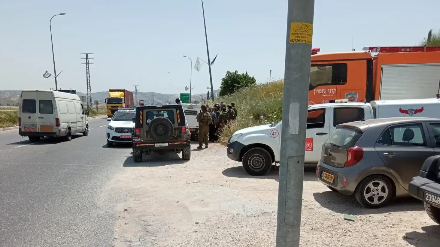 זירת ניסיון הפיגוע בשומרון. 11 במאי 2021 זירת ניסיון הפיגוע בשומרון. 11 במאי 2021